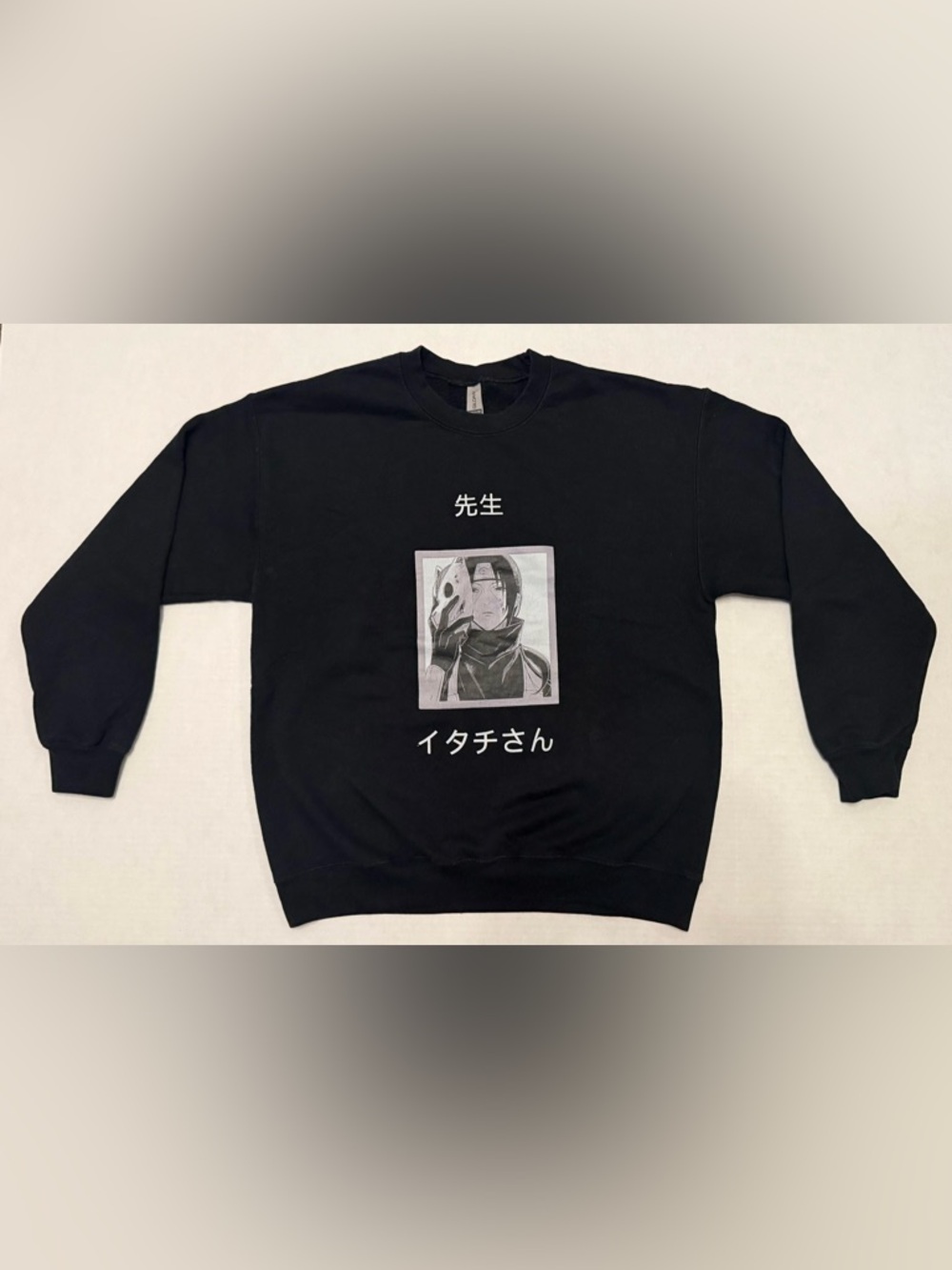 Itachi Uchiha Sweatshirt Naruto-Themed Black Unisex Size L